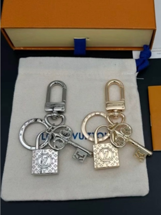 Inspired Handbags - (COMING SOON) LV Padlock & Key Charm Set - Silver or Gold-Tone